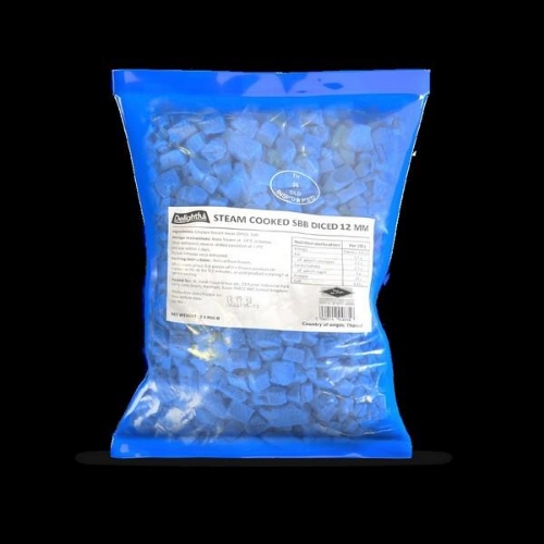 Picture of FROZEN DELIGHTFUL STEAM COOKED DICED CHICKEN 12MM 2.5KG HALAL