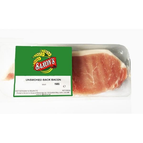 Picture of SAXON UNSMOKED BACK BACON 20X150G