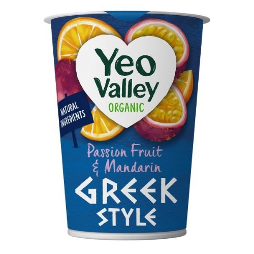 Picture of YEO VALLEY ORGANIC GREEK STYLE PASSIONFRUIT & MANDARIN YOGURT 6x450G