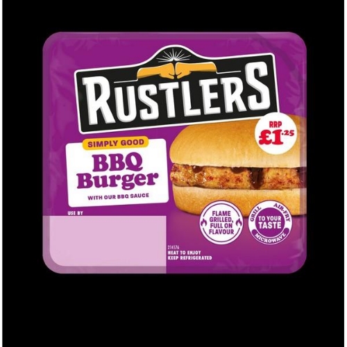 Picture of RUSTLERS SIMPLY GOOD BBQ BURGER 4x98G £1.25 PMP