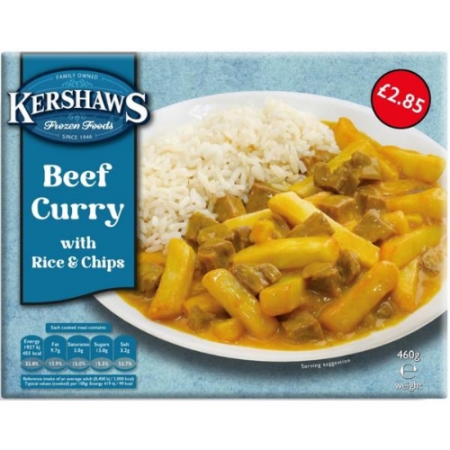 Picture of FROZEN KERSHAWS BEEF CURRY 12X460G £2.85 PMP
